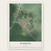 Warwick, Georgia map print, the full design