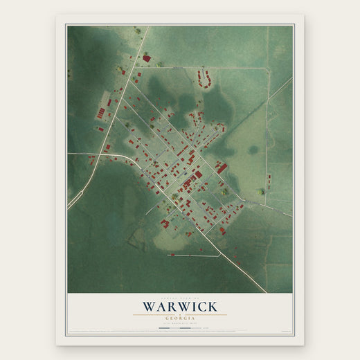 Warwick, Georgia map print, the full design