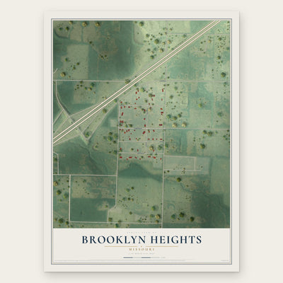 Brooklyn Heights, Missouri map print, the full design