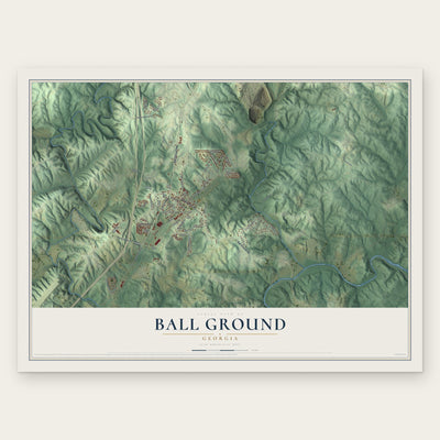 Ball Ground, Georgia map print, the full design