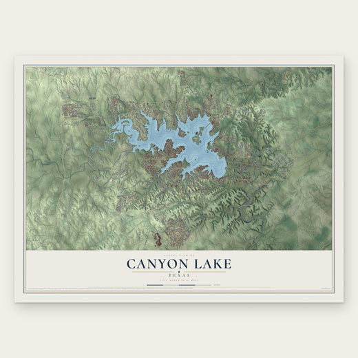 Canyon Lake, Texas map print, the full design