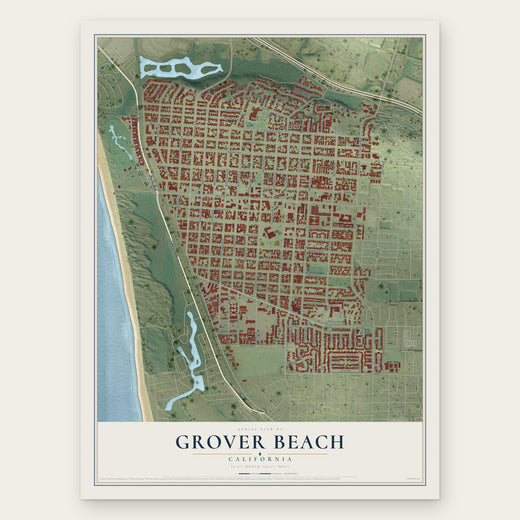 Grover Beach, California map print, the full design