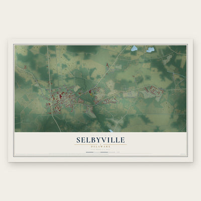 Selbyville, Delaware map print, the full design