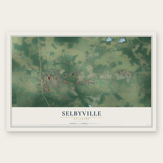 Selbyville, Delaware map print, the full design