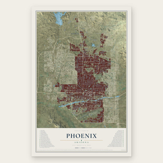 Phoenix, Arizona map print, the full design
