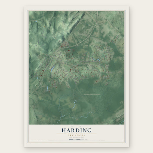 Harding, New Jersey map print, the full design