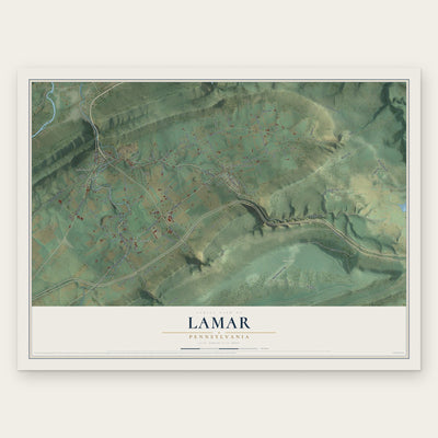 Lamar, Pennsylvania map print, the full design
