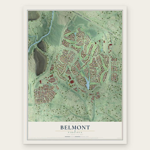 Belmont, Virginia map print, the full design