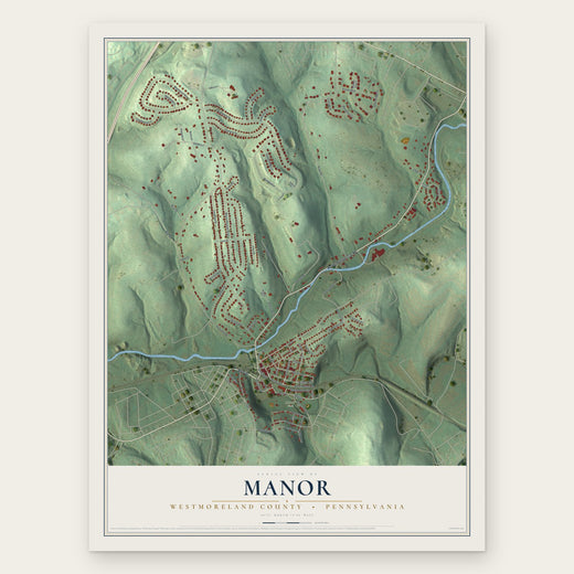 Manor, Westmoreland County, Pennsylvania map print, the full design