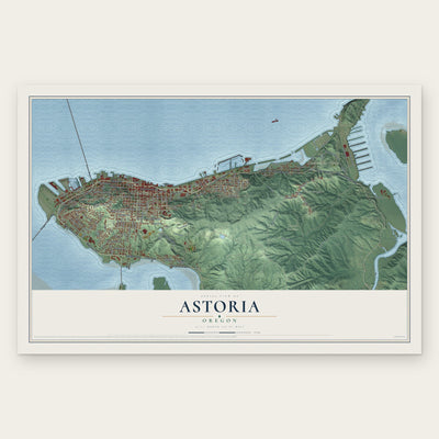Astoria, Oregon map print, the full design
