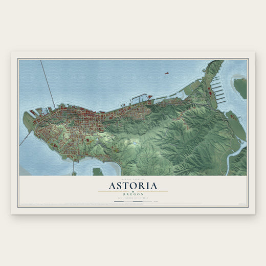 Astoria, Oregon map print, the full design