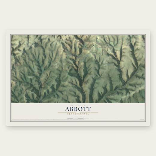 Abbott, Pennsylvania map print, the full design