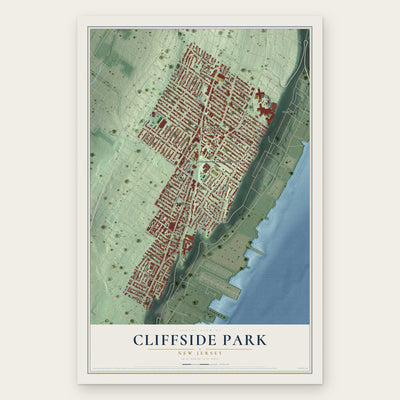 Cliffside Park, New Jersey map print, the full design
