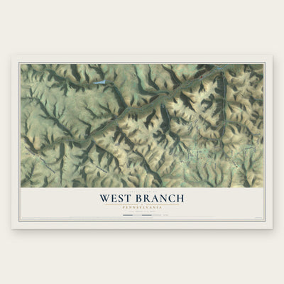 West Branch, Pennsylvania map print, the full design