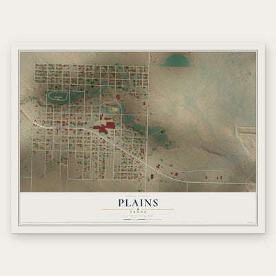 Plains, Texas map print, the full design