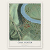 Coal Center, Pennsylvania map print, the full design