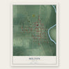 Milton, Indiana map print, the full design