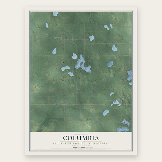 Columbia, Van Buren County, Michigan map print, the full design