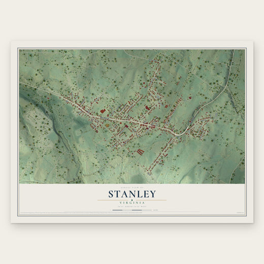 Stanley, Virginia map print, the full design