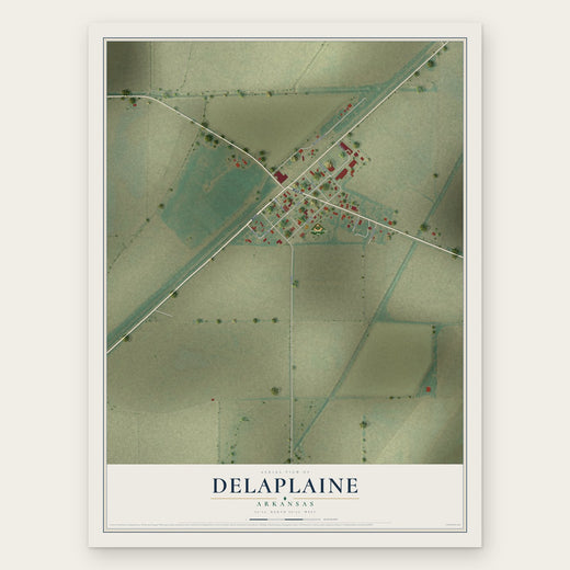 Delaplaine, Arkansas map print, the full design