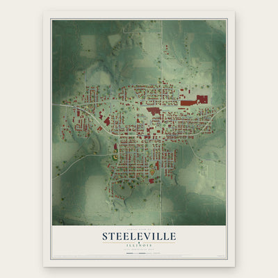 Steeleville, Illinois map print, the full design