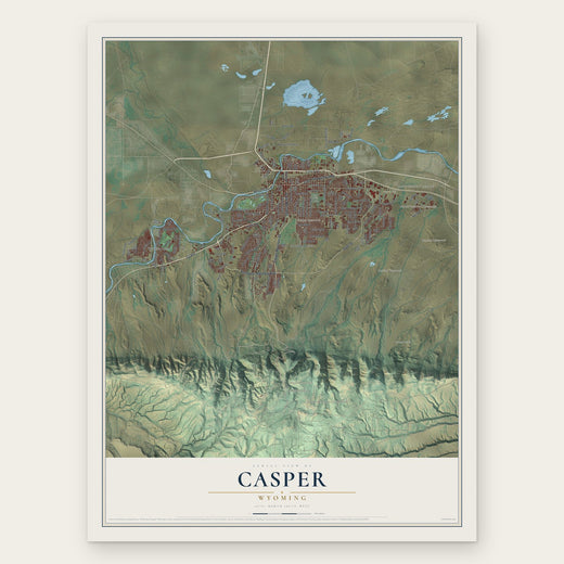 Casper, Wyoming map print, the full design