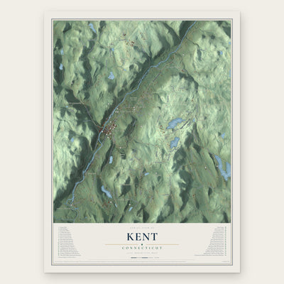 Kent, Connecticut map print, the full design