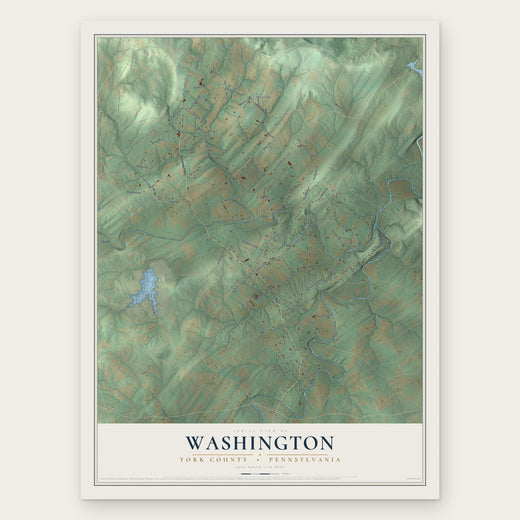 Washington, York County, Pennsylvania map print, the full design