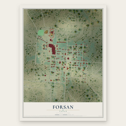 Forsan, Texas map print, the full design