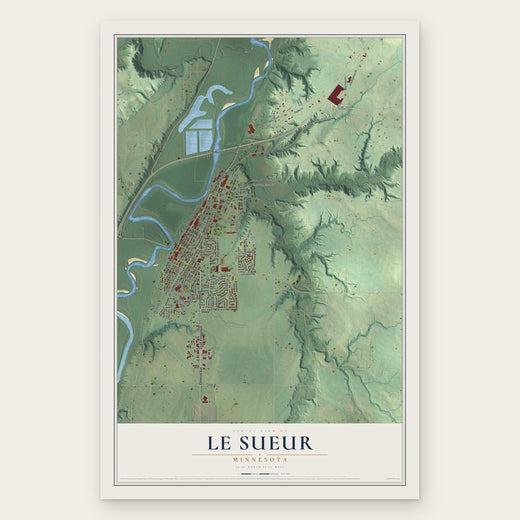 Le Sueur, Minnesota map print, the full design