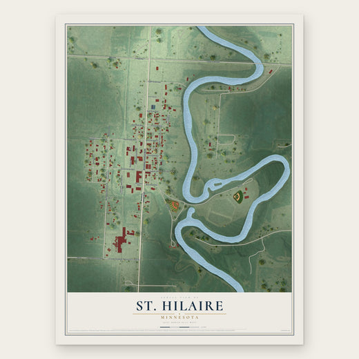 St. Hilaire, Minnesota map print, the full design