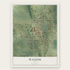 Walker, Iowa map print, the full design