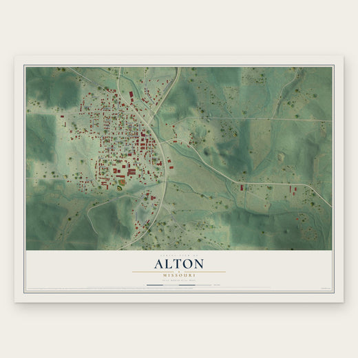 Alton, Missouri map print, the full design