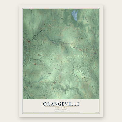 Orangeville, New York map print, the full design