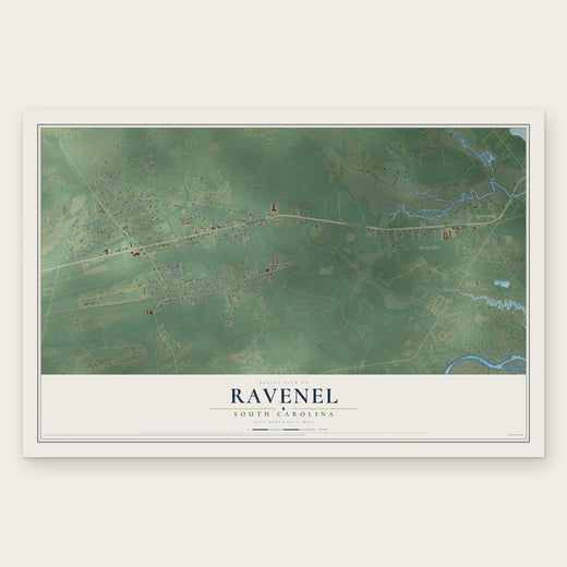 Ravenel, South Carolina map print, the full design