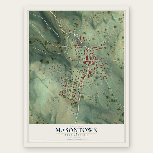 Masontown, West Virginia map print, the full design