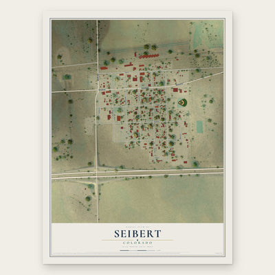 Seibert, Colorado map print, the full design