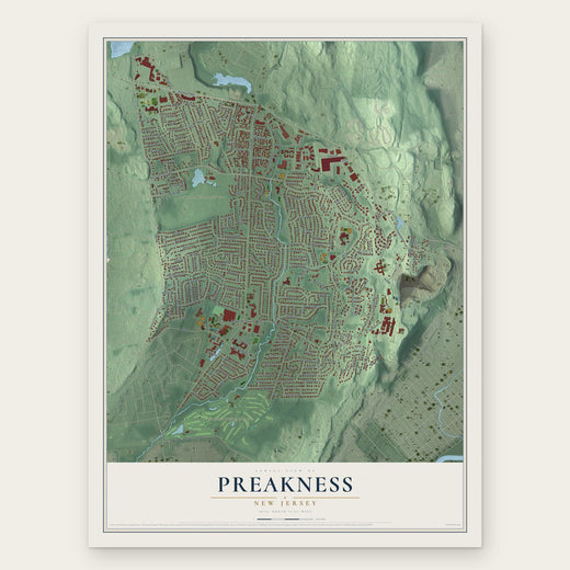 Preakness, New Jersey map print, the full design