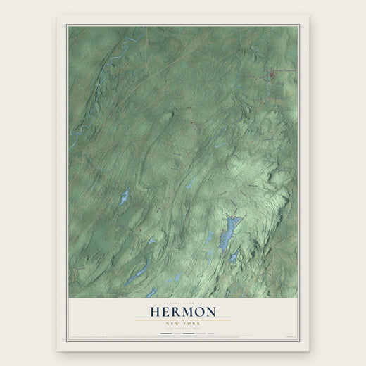 Hermon, New York map print, the full design