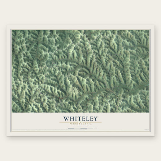 Whiteley, Pennsylvania map print, the full design