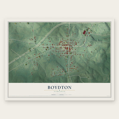 Boydton, Virginia map print, the full design