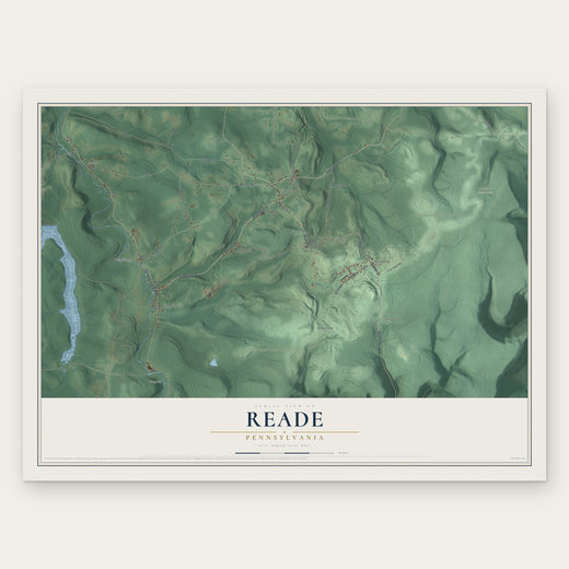 Reade, Pennsylvania map print, the full design