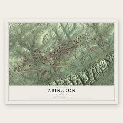 Abingdon, Virginia map print, the full design