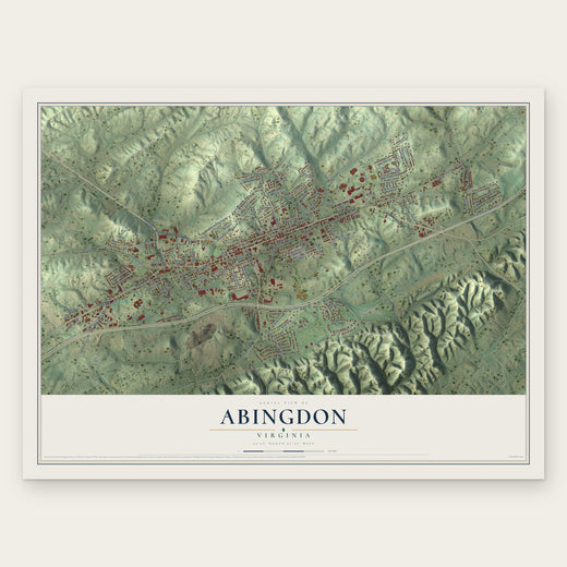 Abingdon, Virginia map print, the full design