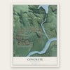 Concrete, Washington map print, the full design