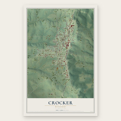 Crocker, Missouri map print, the full design