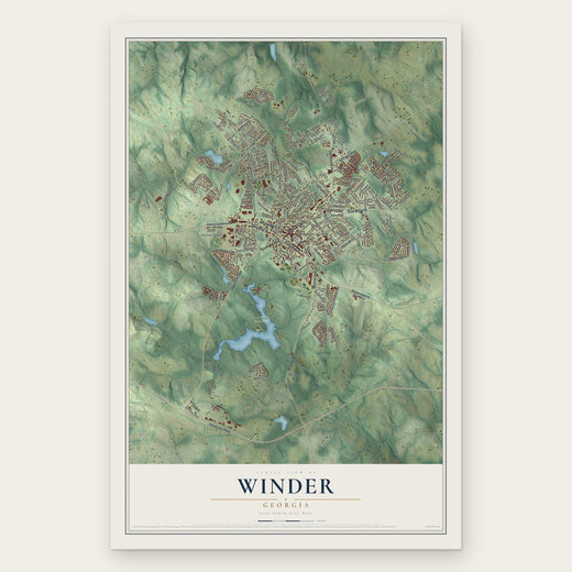 Winder, Georgia map print, the full design