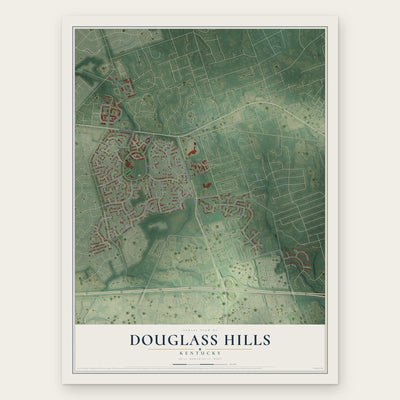 Douglass Hills, Kentucky map print, the full design