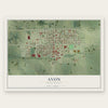Avon, South Dakota map print, the full design