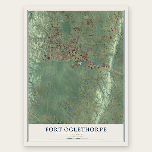 Fort Oglethorpe, Georgia map print, the full design